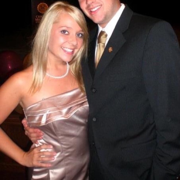 BCBG Paris Champagne Strapless Dress - Picture 5 of 5